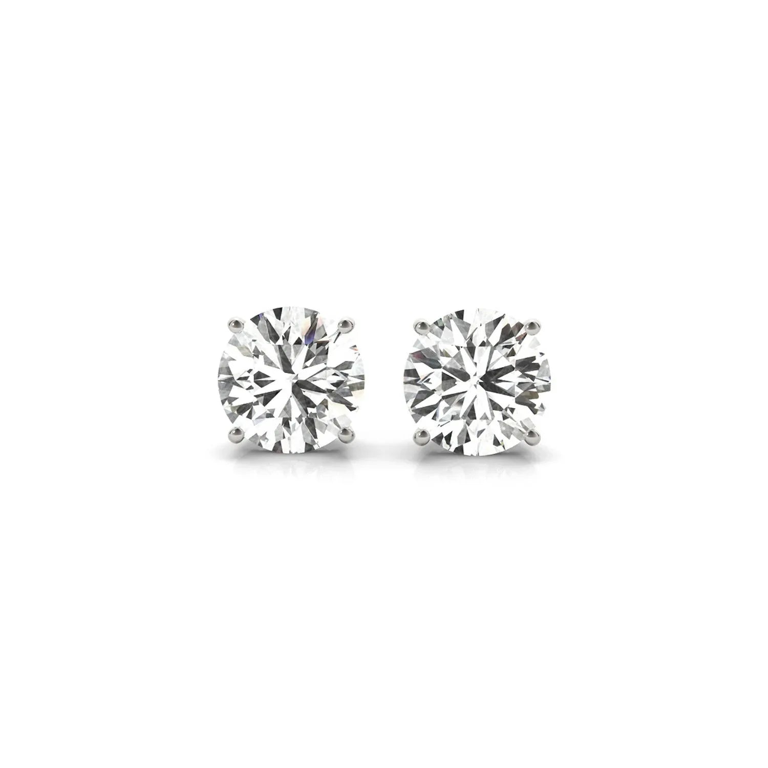 3 cttw Certified IGI Lab Grown Round Diamond Stud Earrings 14k White Gold(G/VS2) - Peelerie